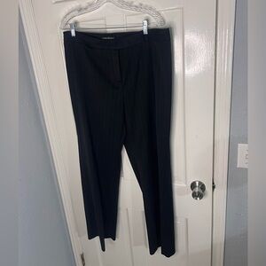 Lane Bryant Black Pinstriped Pull-On Trousers
